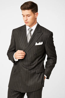 Chalk Bold Pinstripe Double Breasted 6 on 2 Super 120's poly~rayon N