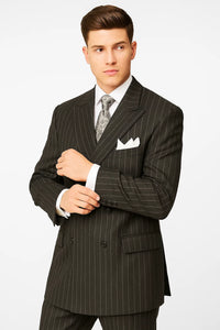 Chalk Bold Pinstripe Double Breasted 6 on 2 Super 120's poly~rayon N