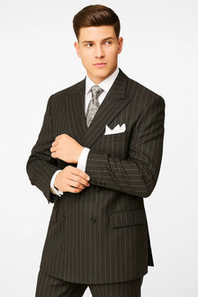 Chalk Bold Pinstripe Double Breasted 6 on 2 Super 120's poly Suit~rayon N