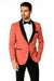Mens Rose Gold - Pink Velvet Tuxedo Suit - Blazer - Velvet Sport Coat + Black Pants