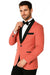 Mens Rose Gold - Pink Velvet Tuxedo Suit - Blazer - Velvet Sport Coat + Black Pants
