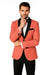Mens Rose Gold - Pink Velvet Tuxedo Suit - Blazer - Velvet Sport Coat + Black Pants