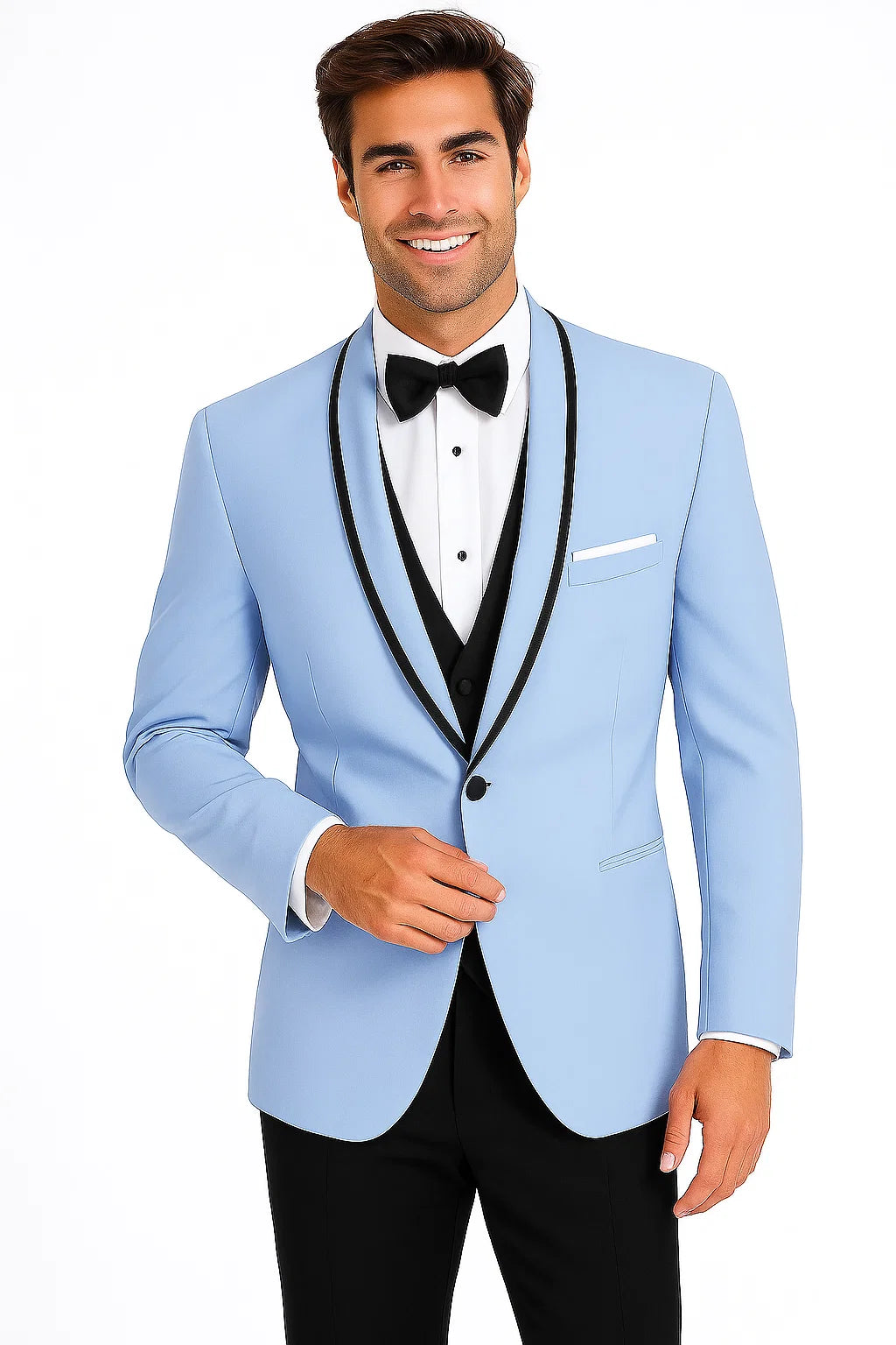 Dusty Blue Tuxedo + Vest and Pants - Image 2
