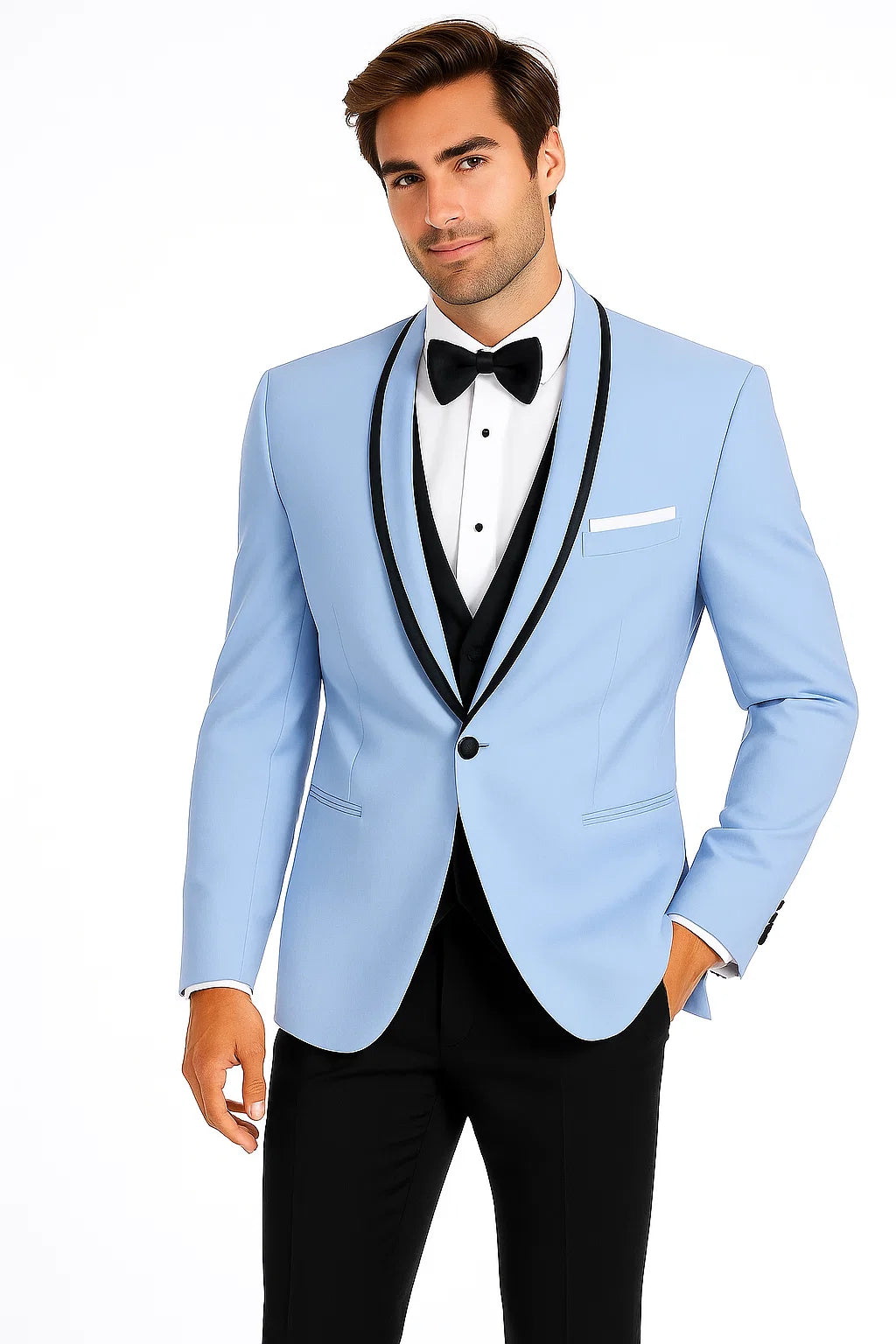 Dusty Blue Tuxedo + Vest and Pants - Image 4