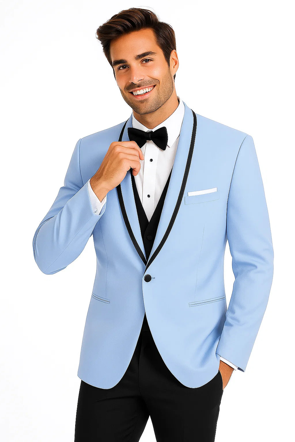 Dusty Blue Tuxedo + Vest and Pants - Image 6