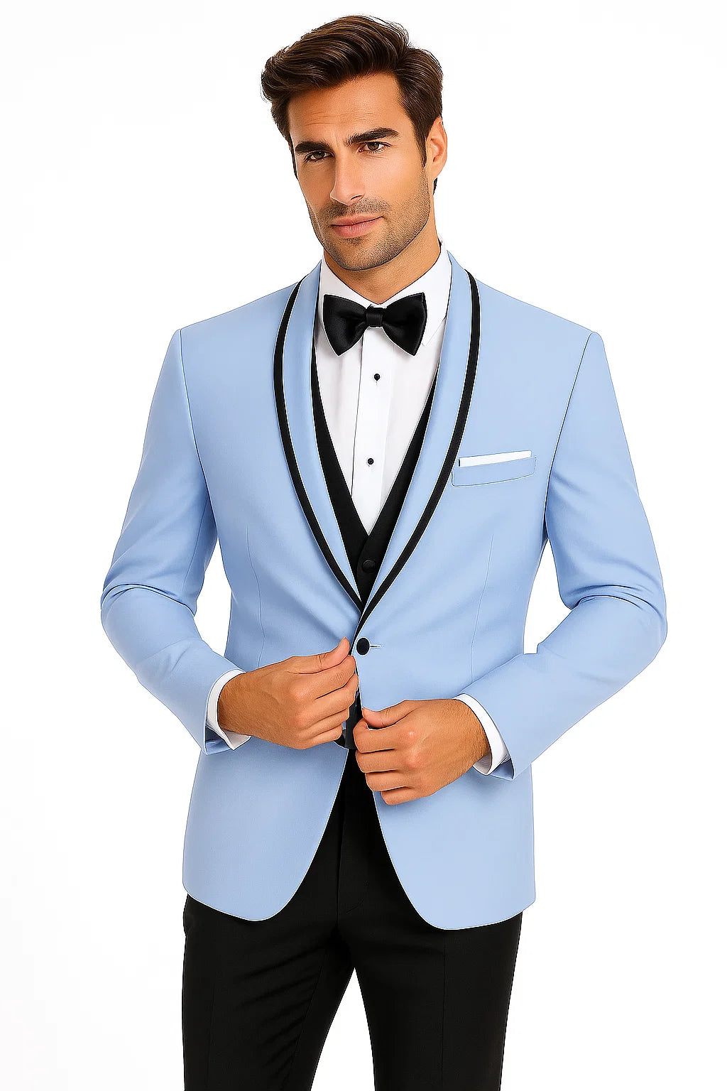 Dusty Blue Tuxedo + Vest and Pants - Image 7