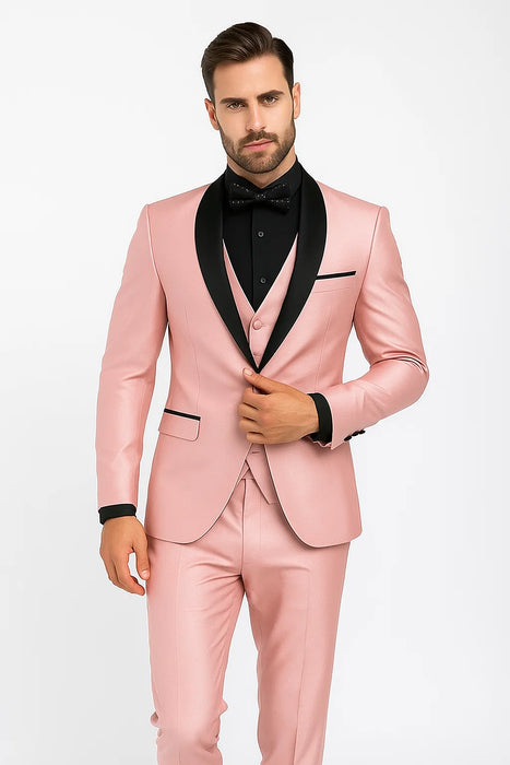SKU#JA61429 Blush Tuxedo - Light Pink Tuxedo Suit