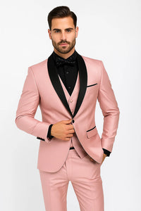 SKU#JA61429 Blush Tuxedo - Light Pink Tuxedo Suit