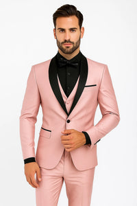SKU#JA61429 Blush Tuxedo - Light Pink Tuxedo Suit