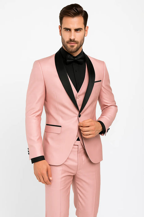 SKU#JA61429 Blush Tuxedo - Light Pink Tuxedo Suit