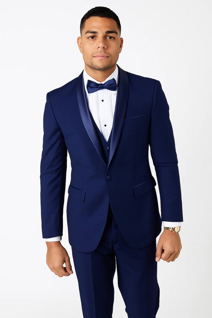 Light Navy Blue Tuxedo - Indigo Tuxedo - Wedding Tuxedo Suit