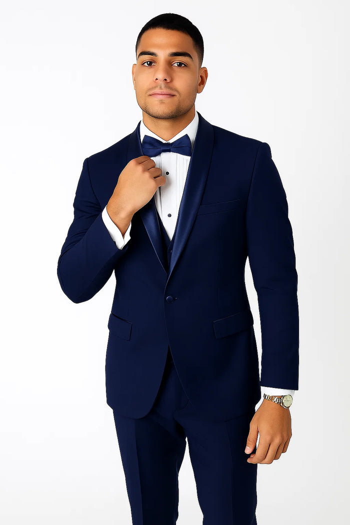 Light Navy Blue Tuxedo - Indigo Tuxedo - Wedding Tuxedo Suit - Image 3