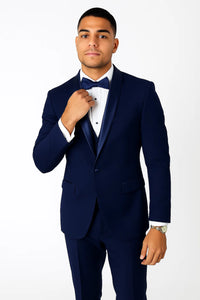 Light Navy Blue Tuxedo - Indigo Tuxedo - Wedding Tuxedo Suit