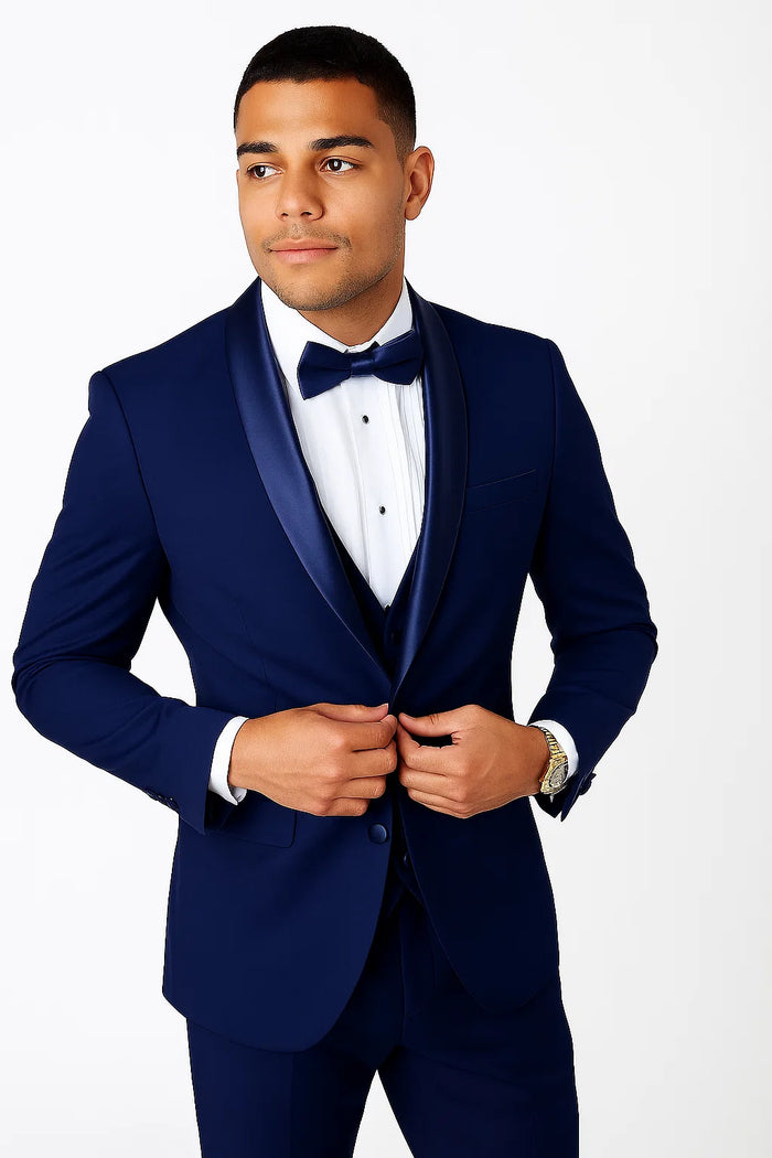 Light Navy Blue Tuxedo - Indigo Tuxedo - Wedding Tuxedo Suit - Image 2