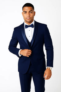 Light Navy Blue Tuxedo - Indigo Tuxedo - Wedding Tuxedo Suit