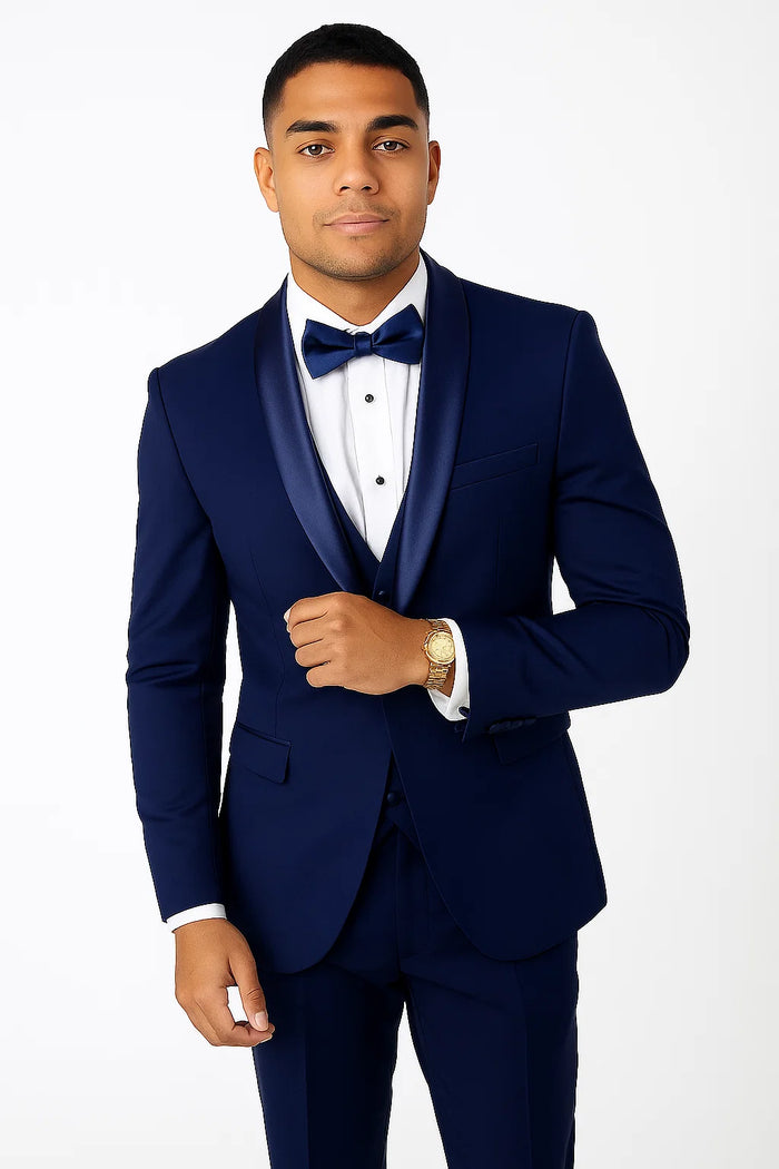 Light Navy Blue Tuxedo - Indigo Tuxedo - Wedding Tuxedo Suit - Image 6