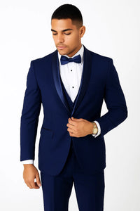 Light Navy Blue Tuxedo - Indigo Tuxedo - Wedding Tuxedo Suit