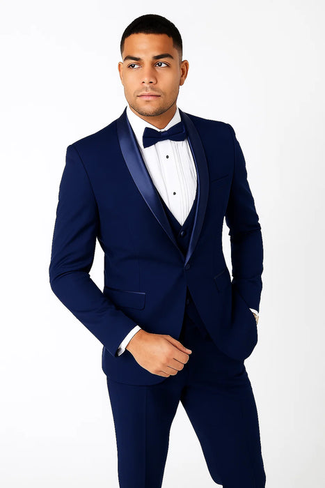 Light Navy Blue Tuxedo - Indigo Tuxedo - Wedding Tuxedo Suit