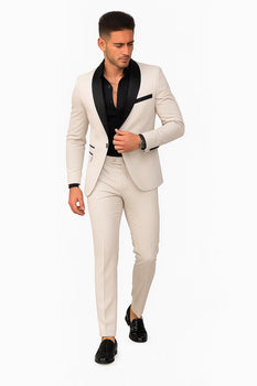 Beige Prom Tuxedo - Wedding Suit - Groom Tuxedo Suit - Image 6