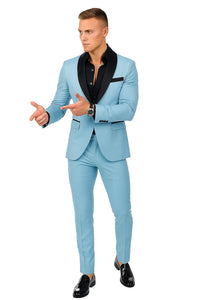 Sky Blue Prom Tuxedo - Wedding Suit - Groom Tuxedo Suit