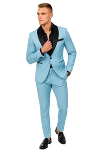 Sky Blue Prom Tuxedo - Wedding Suit - Groom Tuxedo Suit