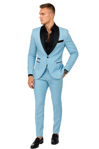 Sky Blue Prom Tuxedo - Wedding Suit - Groom Tuxedo Suit