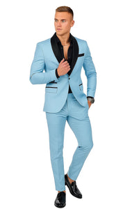 Sky Blue Prom Tuxedo - Wedding Suit - Groom Tuxedo Suit