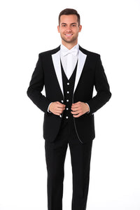 Men's 3 Piece  Slim Fit Black Tuxedo