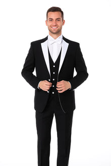 Men's 3 Piece  Slim Fit Black Tuxedo