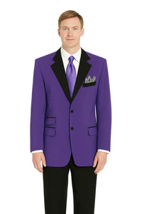 Men'S Purple 2 Button Black Collar Jacket Tuxedo