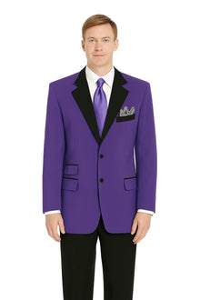 Men'S Purple 2 Button Black Collar Jacket Tuxedo