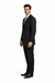 Athletic Cut Classic Suits Men's suit  Classic Relax Fit Pleated Pants 19 Inch Bottom Black