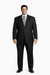 Athletic Cut Classic Suits Men's suit  Classic Relax Fit Pleated Pants 19 Inch Bottom Black