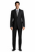 Athletic Cut Classic Suits Men's suit  Classic Relax Fit Pleated Pants 19 Inch Bottom Black