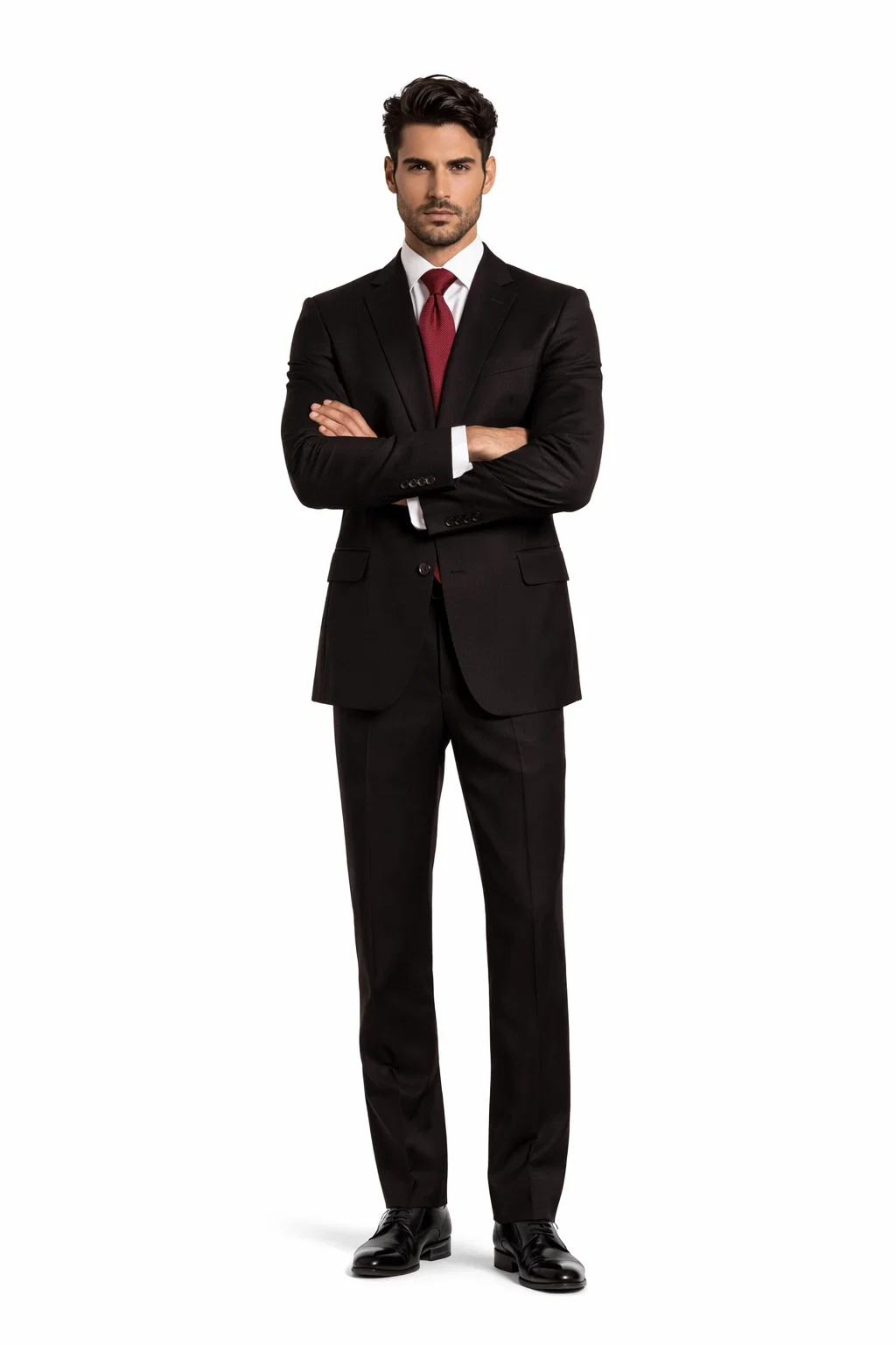 Athletic Cut Classic Suits Men's suit  Classic Relax Fit Pleated Pants 19 Inch Bottom Brown - Image 5