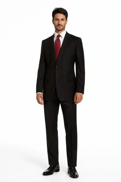 Athletic Cut Classic Suits Men's suit  Classic Relax Fit Pleated Pants 19 Inch Bottom Brown