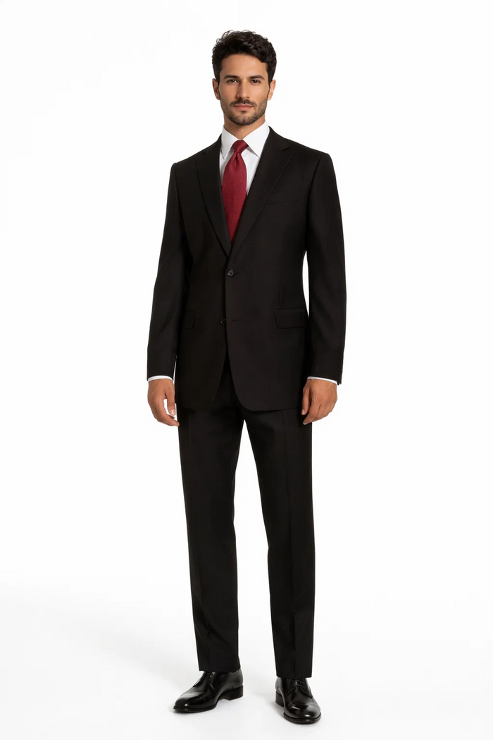 Athletic Cut Classic Suits Men's suit  Classic Relax Fit Pleated Pants 19 Inch Bottom Brown