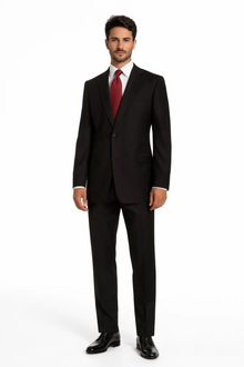 Athletic Cut Classic Suits Men's suit  Classic Relax Fit Pleated Pants 19 Inch Bottom Brown