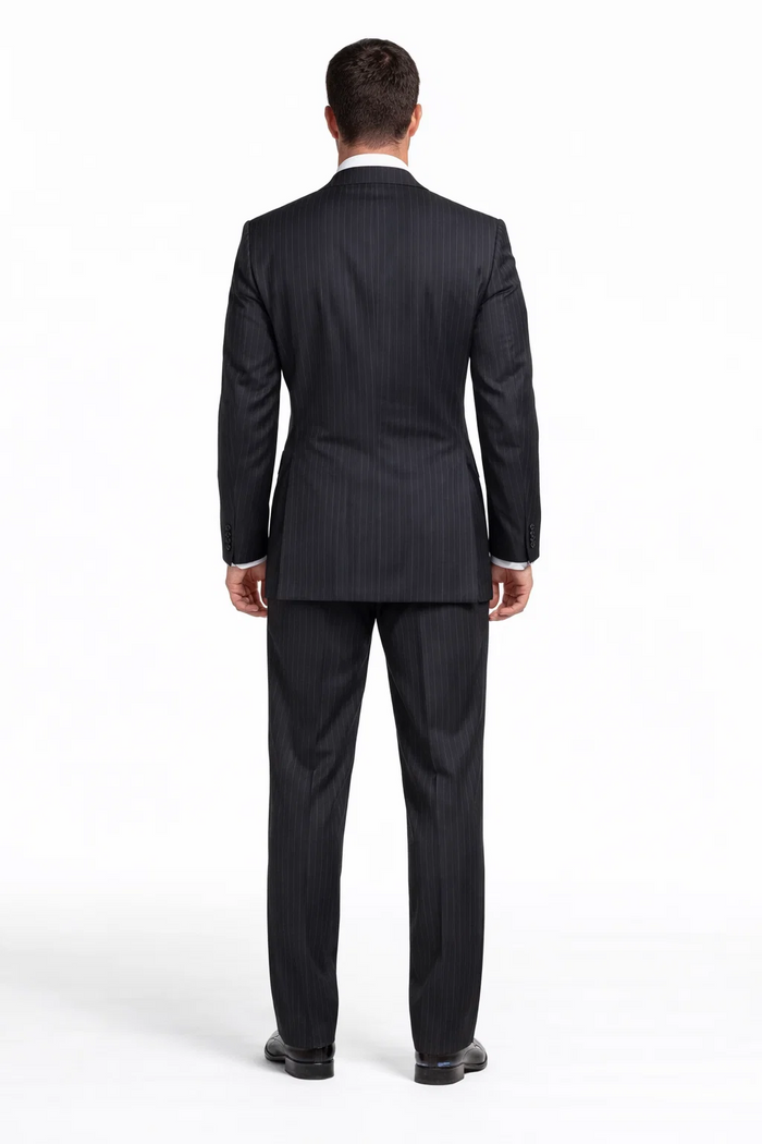 Athletic Cut Classic Suits Men's suit  Classic Relax Fit Pleated Pants 19 Inch Bottom Charcoal - Image 2