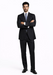 Athletic Cut Classic Suits Men's suit  Classic Relax Fit Pleated Pants 19 Inch Bottom Charcoal