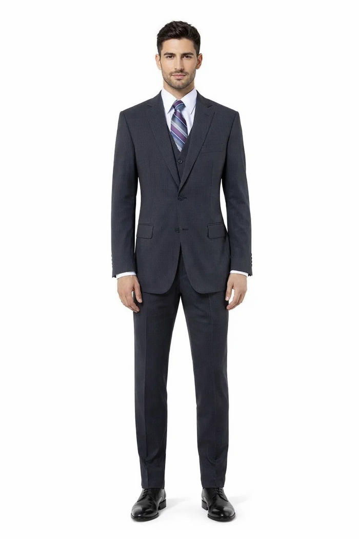 Athletic Cut Classic Suits Men's suit  Classic Relax Fit Pleated Pants 19 Inch Bottom Grey