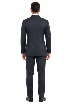 Athletic Cut Classic Suits Men's suit  Classic Relax Fit Pleated Pants 19 Inch Bottom Grey - Image 2