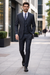Athletic Cut Classic Suits Men's suit  Classic Relax Fit Pleated Pants 19 Inch Bottom Grey