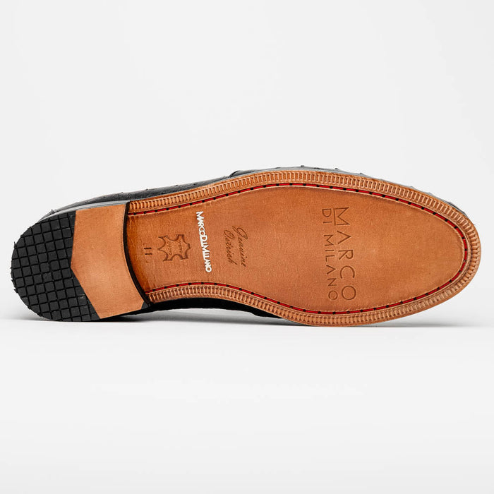 Aubiere Black Ostrich Loafer 