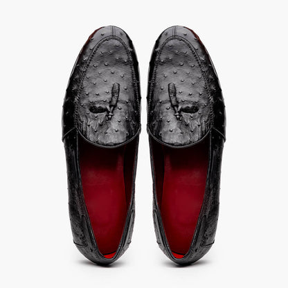 Aubiere Black Ostrich Loafer 