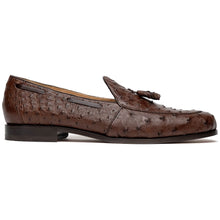 Marco Di Milano Aubiere Brown Ostrich Quill Tassel Loafers
