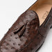 Marco Di Milano Aubiere Brown Ostrich Quill Tassel Loafers