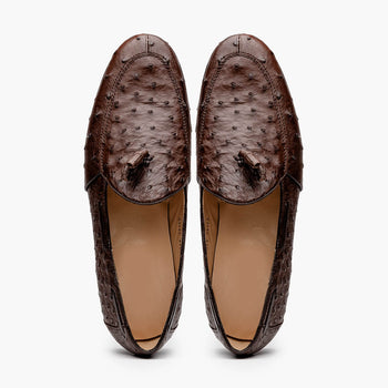 Aubiere Brown Ostrich Loafer 