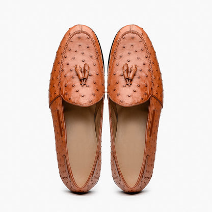 Aubiere Cognac Ostrich Loafer 