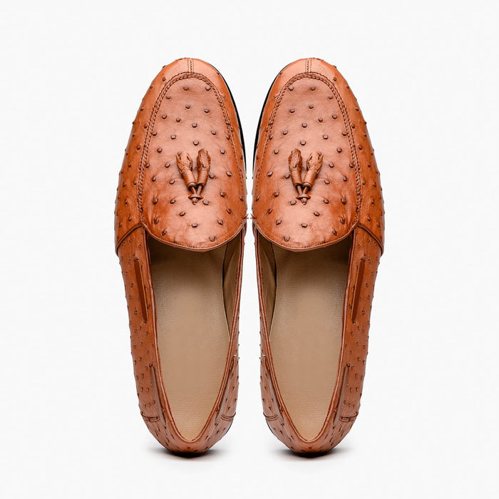 Aubiere Cognac Ostrich Loafer 
